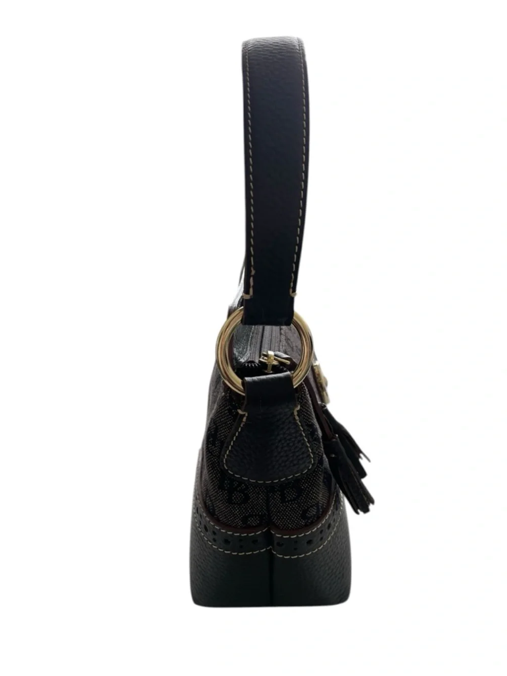 Dooney & Bourke Signature Jacquard and Leather Shoulder Bag - Picture 9 of 16